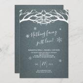 Invitation Rustic Winter Birch Elopement (Devant / Derrière)