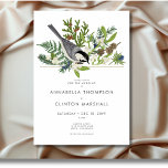 Invitation Rustic Winter Bird & Pine Bouquet Mariage<br><div class="desc">Célébrez votre amour avec la beauté sereine de l'hiver. Notre faire-part de mariage d'inspiration naturelle présente une délicate aquarelle de pin rustique, de pinecones, de mistletoe aux baies blanches et de chardons bleus poussiéreux, avec un bel oiseau perché dessus, capturant la magie tranquille de la saison. Fini avec une police...</div>