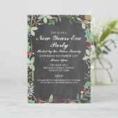 Invitation Rustic Winter Chalk Berry Nouvel An Jour de Réveil (Debout devant)