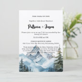 Invitation Rustic Winter Forest Mountain OutdoorsMariage (Debout devant)