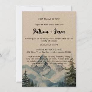 Invitation Rustic Winter Forest Mountain OutdoorsMariage