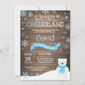 Invitation Rustic Winter Onederland 1er Anniversaire Invitati (Devant)