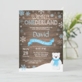 Invitation Rustic Winter Onederland 1er Anniversaire Invitati (Debout devant)