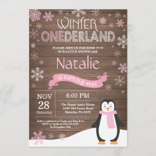 Invitation Rustic Winter Onederland 1er Anniversaire Invitati