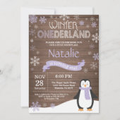 Invitation Rustic Winter Onederland 1er Anniversaire Invitati (Devant)