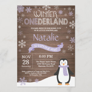 Invitation Rustic Winter Onederland 1er Anniversaire Invitati