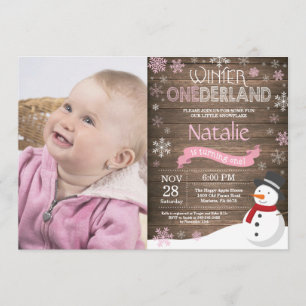 Invitation Rustic Winter Onederland 1er Anniversaire Invitati