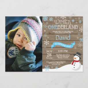 Invitation Rustic Winter Onederland 1er Anniversaire Invitati