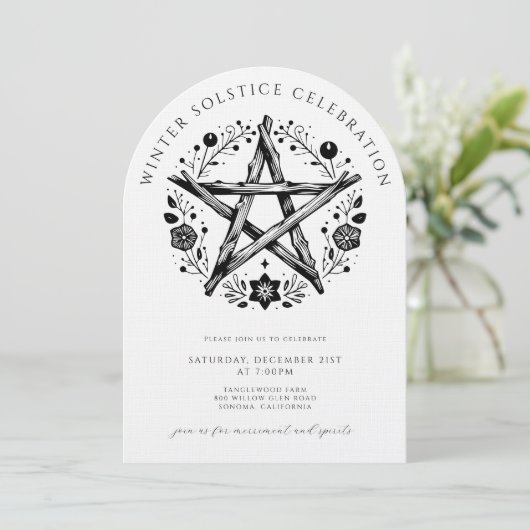 Invitation Rustic Winter Solstice (Debout devant)