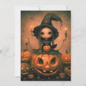 Invitation Rustic Witch Bats Citrouille Halloween Party (Dos)