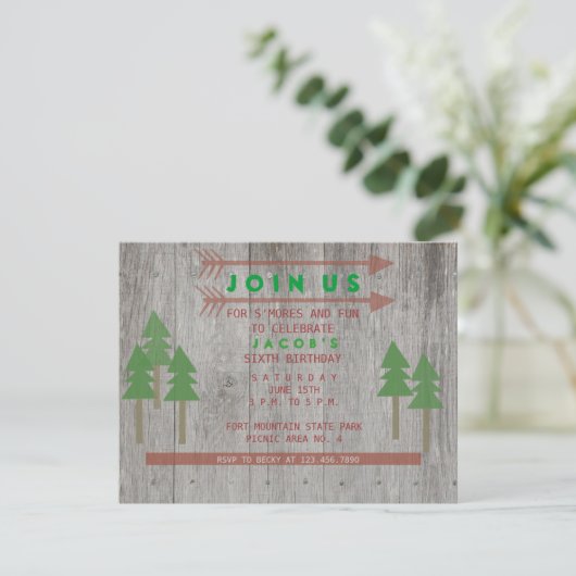 Invitation Rustic Wood (Debout devant)