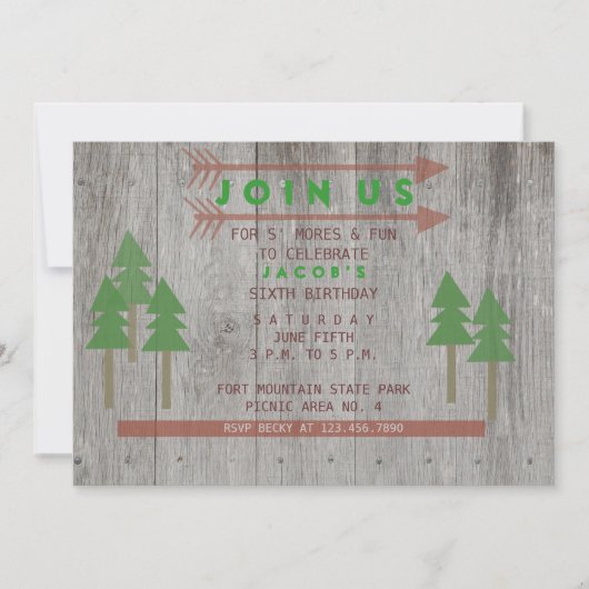 Invitation Rustic Wood (Devant)