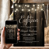 Invitation Rustic Wood 18e fête d'anniversaire