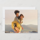 Invitation Rustic Wood 2 Photo String Mariage de script (Dos)