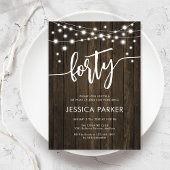 Invitation Rustic Wood 40e fête d'anniversaire