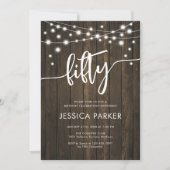 Invitation Rustic Wood 50e fête d'anniversaire (Devant)