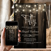 Invitation Rustic Wood 50e fête d'anniversaire