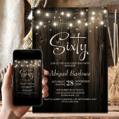 Invitation Rustic Wood 60e fête d'anniversaire