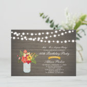 Invitation Rustic Wood 60e fête d'anniversaire surprise (Debout devant)