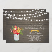 Invitation Rustic Wood 60e fête d'anniversaire surprise (Devant / Derrière)