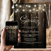 Invitation Rustic Wood 70e fête d'anniversaire