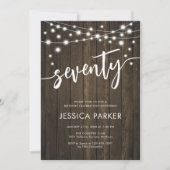 Invitation Rustic Wood 70e fête d'anniversaire (Devant)