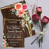 Invitation Rustic Wood Background wedding
