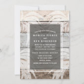 Invitation Rustic Wood Beach Palm Tree Mariage Inviter (Devant)