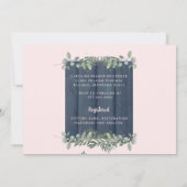 Invitation Rustic Wood Blush & Navy Fête des mariées photo (Dos)