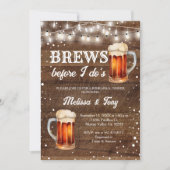 Invitation Rustic Wood Brews avant le dîner de répétition (Devant)