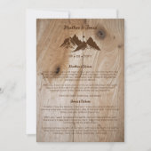 Invitation Rustic Wood Brown Mountains Landscape Wedding Wows (Devant)