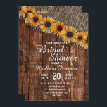 Invitation Rustic Wood & Burlap<br><div class="desc">Rustic Wood & Burlap Sunflower Mariage Bridal Shower Invitation avec Avec police de script de brosse tendance! ~ Regardez ma boutique pour voir l'ensemble de la suite mariage avec ce design!</div>
