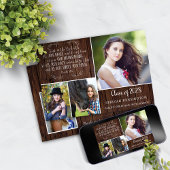 Invitation Rustic Wood Christian Graduation Proverbes 3