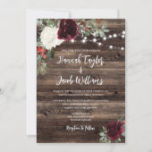 Invitation Rustic Wood Christmas QR Code Mariage (Devant)