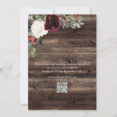 Invitation Rustic Wood Christmas QR Code Mariage (Dos)