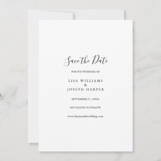 Invitation Rustic Wood Country Script Enregistrer la date (Dos)