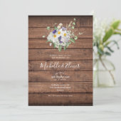 Invitation Rustic Wood Country Wildflowers Floral Wedding (Debout devant)