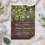 Invitation Rustic Wood Country Winery Twinkle Mariage<br><div class="desc">Invitations de mariage en bois de grange avec un arrière - plan rustique en bois foncé, des vignes d'une cave à vin aux élégantes lumières scintillantes, et un modèle mariage simple modifiable. Pour plus de personnalisation, cliquez sur le bouton "Customiser" pour modifier ce modèle. Tous les styles, couleurs et tailles...</div>