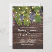 Invitation Rustic Wood Country Winery Twinkle Mariage (Devant)