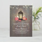 Invitation Rustic Wood et Lantern Barn (Debout devant)