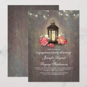 Invitation Rustic Wood et Lantern Barn