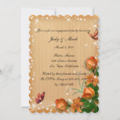 Invitation Rustic Wood Floral Butterfly Engagement Party (Devant)