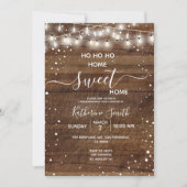 Invitation Rustic Wood Home Sweet Home Fête de chauffage dome (Devant)