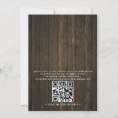 Invitation Rustic Wood & Lights Country Chic QR Code Wedding (Dos)