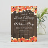 Invitation Rustic Wood Lights Pavot Mères Jour Brunch (Debout devant)