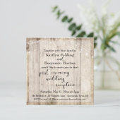 Invitation Rustic Wood Lights Post Ceremony Réception de mari (Debout devant)