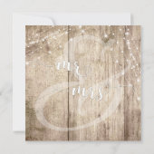 Invitation Rustic Wood Lights Post Ceremony Réception de mari (Dos)