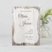 Invitation Rustic Wood Look (Debout devant)