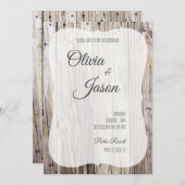 Invitation Rustic Wood Look (Devant / Derrière)