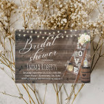 Invitation Rustic Wood Love Échelle Vin Baril Fête des mariée<br><div class="desc">Baril de vin rustique et échelle en bois Douche nuptiale Invitations.</div>